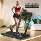 Tapis roulant pieghevole 2 in 1 Costway 2.25HP con doppio display a LED argento/nero/blu