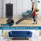 Tapis roulant pieghevole 2 in 1 Costway 2.25HP con doppio display a LED argento/nero/blu