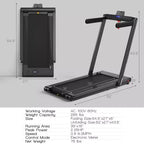 Tapis roulant pieghevole 2 in 1 Costway 2.25HP con doppio display a LED argento/nero/blu