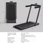 Tapis roulant pieghevole 2 in 1 Costway 2.25HP con doppio display a LED argento/nero/blu