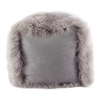 Saro Lifestyle Real Mongolian 100% Wool Lamb Fur Pouf Ottoman Square