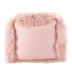 Saro Lifestyle Real Mongolian 100% Wool Lamb Fur Pouf Ottoman Square