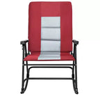 Costway Set di 2 Sedie a Dondolo Pieghevoli Imbottite da Giardino Patio Campeggio Rosso/Blu