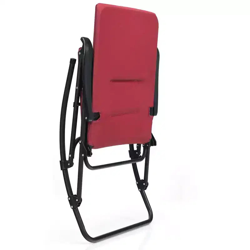 Costway Set di 2 Sedie a Dondolo Pieghevoli Imbottite da Giardino Patio Campeggio Rosso/Blu