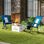 Costway Set di 2 Sedie a Dondolo Pieghevoli Imbottite da Giardino Patio Campeggio Rosso/Blu