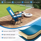 Costway Set di 2 Sedie a Dondolo Pieghevoli Imbottite da Giardino Patio Campeggio Rosso/Blu