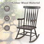 Costway Set of 2 Wood Rocking Chair Glossy Finish White\ Coffe
