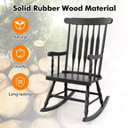 Costway Set of 2 Wood Rocking Chair Glossy Finish White\ Coffe