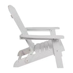 Merrick Lane Set Of Two Folding Adirondack Patio Chairs With Matching Outdoor Side Table