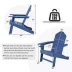 Costway 2PCS Patio Adirondack Chair Weather Resistant Garden Deck W/Cup Holder White\Black\Grey\Turquoise\Navy\Red