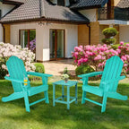 Costway 2PCS Patio Adirondack Chair Weather Resistant Garden Deck W/Cup Holder White\Black\Grey\Turquoise\Navy\Red