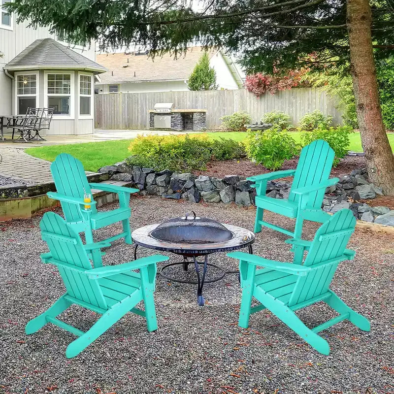 Costway 2PCS Patio Adirondack Chair Weather Resistant Garden Deck W/Cup Holder White\Black\Grey\Turquoise\Navy\Red