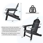 Costway 2PCS Patio Adirondack Chair Weather Resistant Garden Deck W/Cup Holder White\Black\Grey\Turquoise\Navy\Red