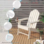 Costway 2PCS Patio Adirondack Chair Weather Resistant Garden Deck W/Cup Holder White\Black\Grey\Turquoise\Navy\Red