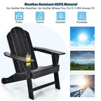 Costway 2PCS Patio Adirondack Chair Weather Resistant Garden Deck W/Cup Holder White\Black\Grey\Turquoise\Navy\Red