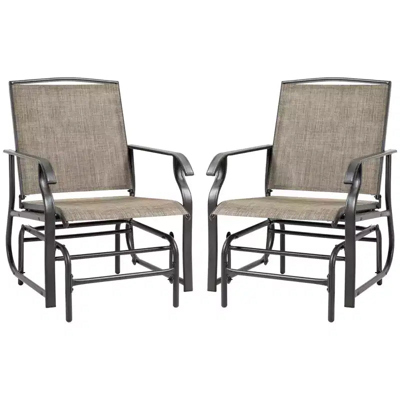Outsunny Dondolo Sospeso a 2 Posti con Tessuto a Rete Traspirante, Struttura in Acciaio per Giardino, Cortile, Patio, Marrone Scuro/Kaki