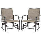 Outsunny Dondolo Sospeso a 2 Posti con Tessuto a Rete Traspirante, Struttura in Acciaio per Giardino, Cortile, Patio, Marrone Scuro/Kaki