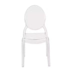 Flash Furniture Set of 4 Transparent Crystal Extra Wide Resin 400 LB. Weight Capacity Banquet & Event Ghost Chairs-Indoor/Outdoor Use
