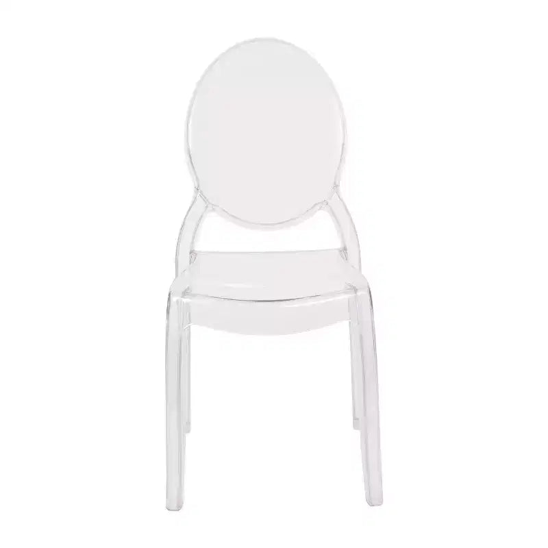 Flash Furniture Set of 4 Transparent Crystal Extra Wide Resin 400 LB. Weight Capacity Banquet & Event Ghost Chairs-Indoor/Outdoor Use