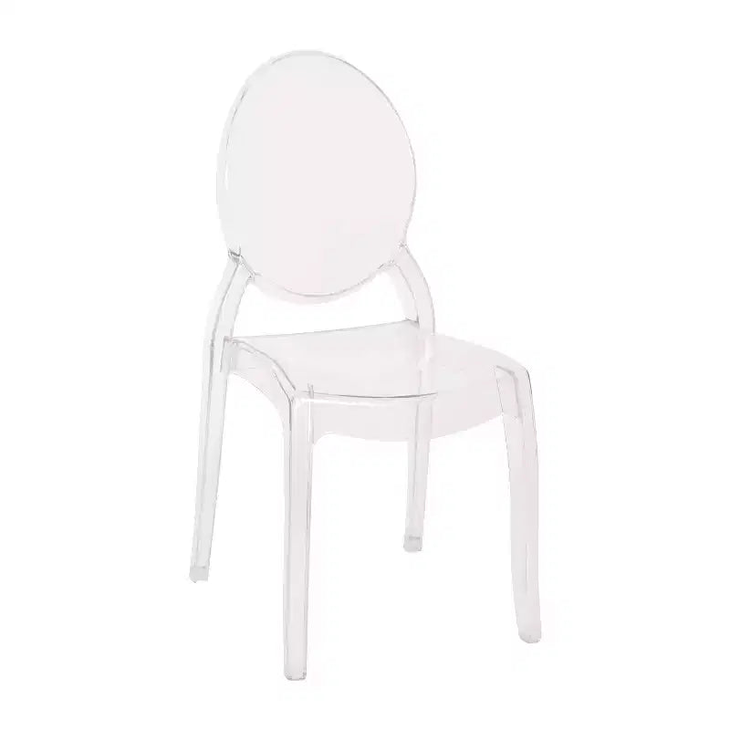 Flash Furniture Set of 4 Transparent Crystal Extra Wide Resin 400 LB. Weight Capacity Banquet & Event Ghost Chairs-Indoor/Outdoor Use