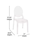 Flash Furniture Set of 4 Transparent Crystal Extra Wide Resin 400 LB. Weight Capacity Banquet & Event Ghost Chairs-Indoor/Outdoor Use
