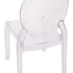 Flash Furniture Set of 4 Transparent Crystal Extra Wide Resin 400 LB. Weight Capacity Banquet & Event Ghost Chairs-Indoor/Outdoor Use