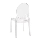 Flash Furniture Set of 4 Transparent Crystal Extra Wide Resin 400 LB. Weight Capacity Banquet & Event Ghost Chairs-Indoor/Outdoor Use