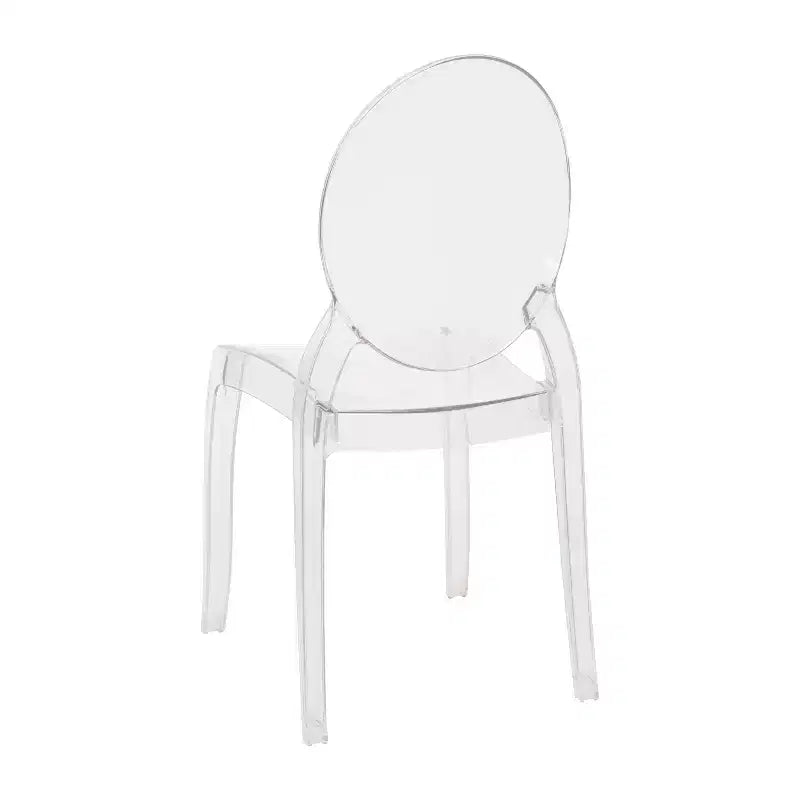 Flash Furniture Set of 4 Transparent Crystal Extra Wide Resin 400 LB. Weight Capacity Banquet & Event Ghost Chairs-Indoor/Outdoor Use