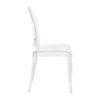 Flash Furniture Set of 4 Transparent Crystal Extra Wide Resin 400 LB. Weight Capacity Banquet & Event Ghost Chairs-Indoor/Outdoor Use