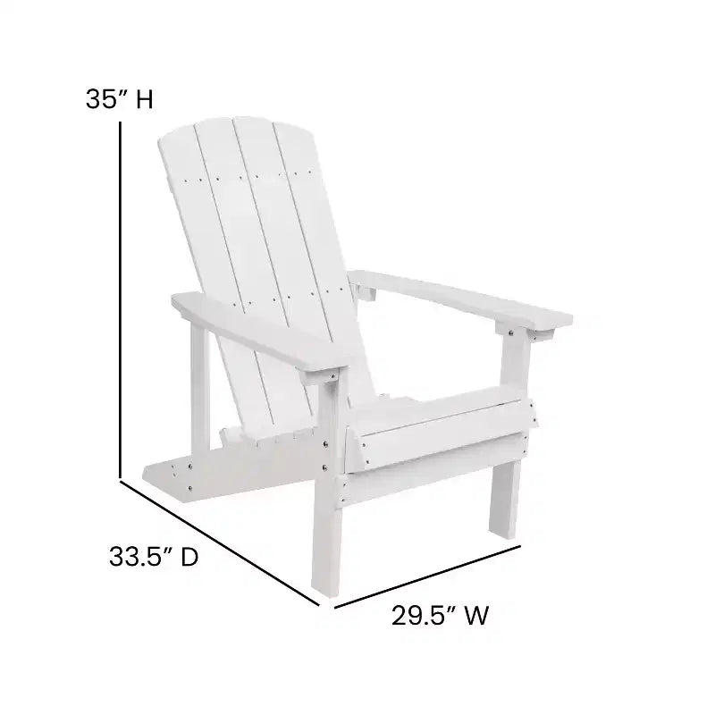 Flash Furniture 3 Piece Charlestown Poly Resin Wood Adirondack Chair Set with Fire Pit - Star and Moon Fire Pit with Mesh Cover