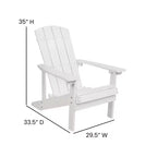 Flash Furniture 3 Piece Charlestown Poly Resin Wood Adirondack Chair Set with Fire Pit - Star and Moon Fire Pit with Mesh Cover