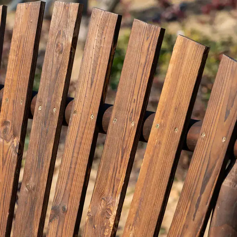 Sedia a dondolo Outsunny Adirondack da esterno con design a doghe in legno, dondolo a 2 posti in legno per patio con schienale alto per prato e giardino