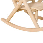 Outsunny Sedia a Dondolo in Legno, Dondolo da Portico per Interni ed Esterni con Design a Doghe, Schienale Alto per Giardino, Cortile