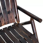 Outsunny Sedia a Dondolo in Legno, Dondolo da Portico per Interni ed Esterni con Design a Doghe, Schienale Alto per Giardino, Cortile