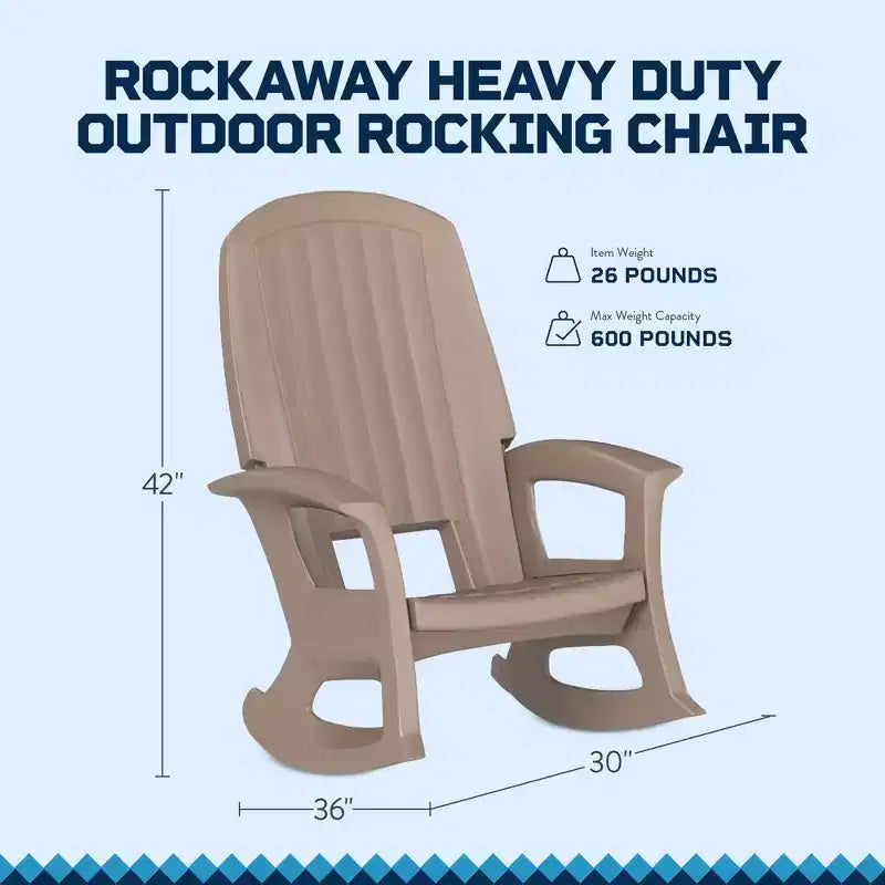 Sedia a dondolo da esterno durevole Semco Plastics SEMTPE in resina plastica riciclata extra large per patio