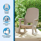 Sedia a dondolo da esterno durevole Semco Plastics SEMTPE in resina plastica riciclata extra large per patio