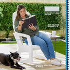Sedia a dondolo da esterno durevole Semco Plastics SEMTPE in resina plastica riciclata extra large per patio