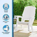 Sedia a dondolo da esterno durevole Semco Plastics SEMTPE in resina plastica riciclata extra large per patio