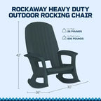 Sedia a dondolo da esterno durevole Semco Plastics SEMTPE in resina plastica riciclata extra large per patio
