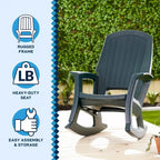 Sedia a dondolo da esterno durevole Semco Plastics SEMTPE in resina plastica riciclata extra large per patio