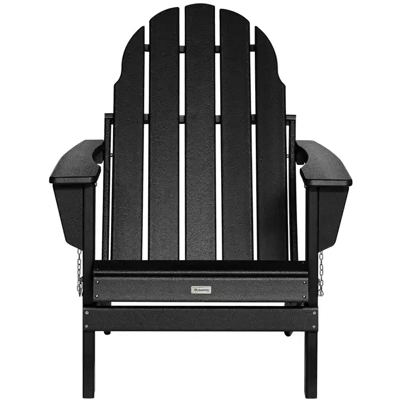 Outsunny Folding Adirondack Chair, Outdoor Fire Pit Seating HDPE Lounger Chair for Patio Deck and Lawn Furnitur