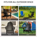 Outsunny Folding Adirondack Chair, Outdoor Fire Pit Seating HDPE Lounger Chair for Patio Deck and Lawn Furnitur