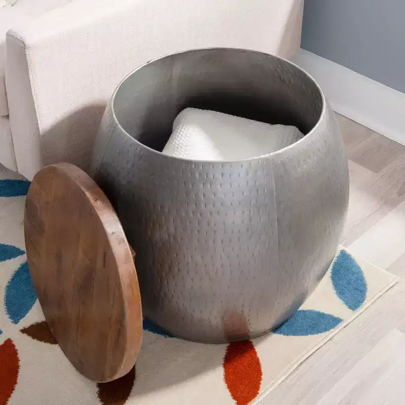 Beaton Drum Side Table with Storage - Powell Company