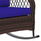 Outsunny Outdoor Wicker Rocking Chair, Patio PE Rattan Recliner Rocker Chair with Soft Cushion, for Garden Backyard Porch