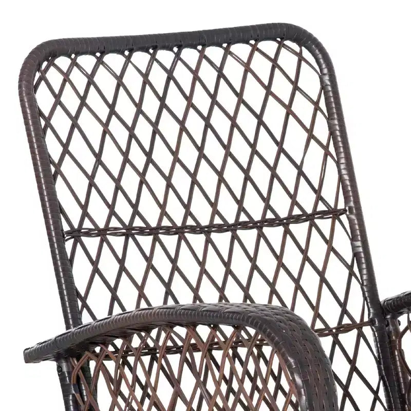 Outsunny Outdoor Wicker Rocking Chair, Patio PE Rattan Recliner Rocker Chair with Soft Cushion, for Garden Backyard Porch