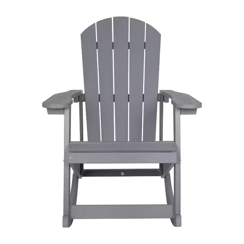 Flash Furniture Savannah All-Weather Poly Resin Wood Adirondack Rocking Chair with Rust Resistant Stainless Steel Hardware