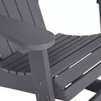 Flash Furniture Savannah All-Weather Poly Resin Wood Adirondack Rocking Chair with Rust Resistant Stainless Steel Hardware