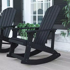 Flash Furniture Savannah All-Weather Poly Resin Wood Adirondack Rocking Chair with Rust Resistant Stainless Steel Hardware
