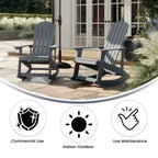 Flash Furniture Savannah All-Weather Poly Resin Wood Adirondack Rocking Chair with Rust Resistant Stainless Steel Hardware