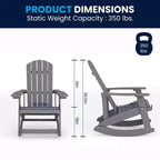 Flash Furniture Savannah All-Weather Poly Resin Wood Adirondack Rocking Chair with Rust Resistant Stainless Steel Hardware